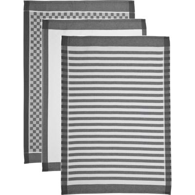 Geschirrtuch ROSS "SUPERIOR", grau (anthrazit, weiß), B:50cm H:0,5cm L:70cm, 100% Baumwolle, Geschirrtücher, Geschirrtuch