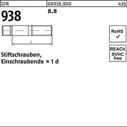 Stiftschraube DIN 938 M24x 55 8.8 10 Stück