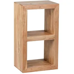 Rustikales Standregal: Massivholz Akazie, vielseitig nutzbar, handgefertigt, einfache Pflege. Beige, 50x35x88 cm | Kadima Design
