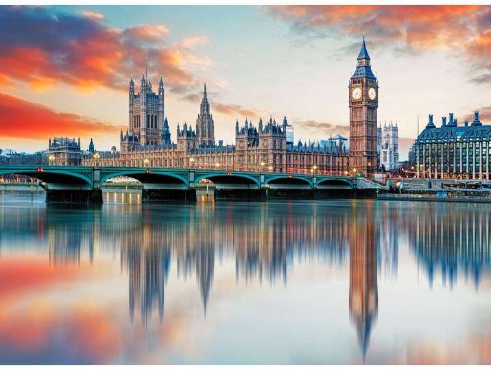 Fototapete PAPERMOON Big Ben London , bunt, B:4m L:2,6m, Vlies, Tapeten, Fototapete