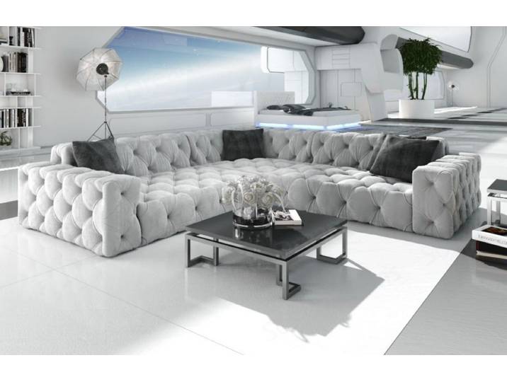 Couch Menorca L-Form in Stoff