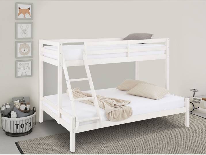 Kinderbett GOODPRODUCT Alpi, Stockbett, Etagenbett, untere Liegefläche 140cm breit , weiss (weiß), B:151cm H:142cm L:208cm, Betten, Kinderbett, mit 2 Schlafgelegenheiten, inklusive Lattenrost und Leiter