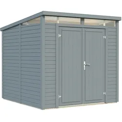 Palmako Gerätehaus Elias 4,9 m2 - 16 mm hellgrau lackiert