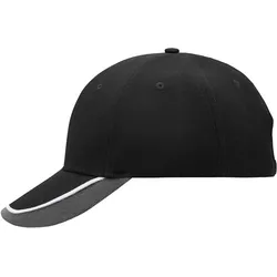 Basecap "MB049" 6-Panel-Halfpipe-Sandwich - black/white/light-grey