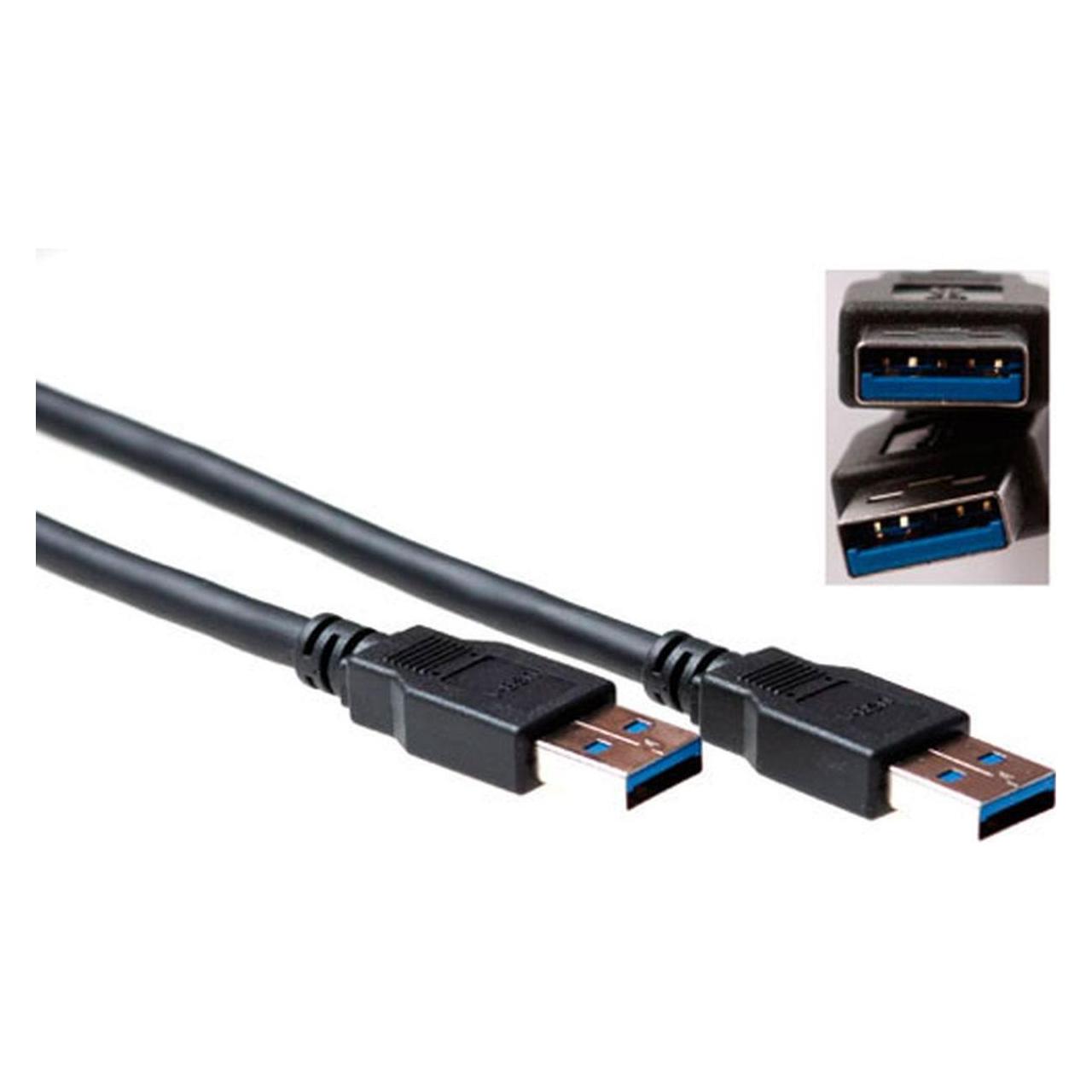 ACT Advanced Cable Technology SB3011 1m USB A USB A Männlich Männlich Schwarz USB Kabel (1 m, USB 3.2 Gen 1) (SB3011)