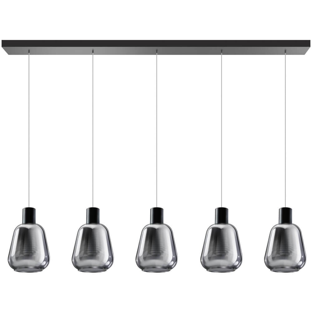 ETH Gary Eettafel hanglamp - Glas en Aluminium - Transparant/Zwart