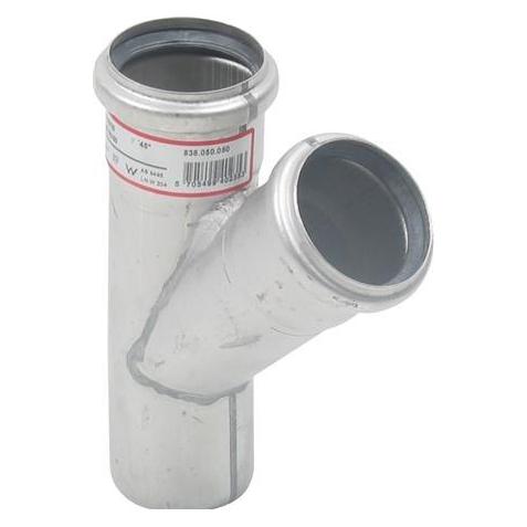 Blücher gr.rør 45gr.50mm - strømlinet RF AISI 304.Alm RF stål (838.050.050)