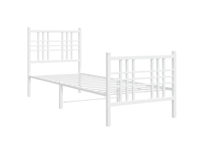 KTHLBRH Bettgestell aus Metall, weiß, 80 x 200 cm Bettgestell aus Stahl, Lattenrost im Lieferumfang enthalten, Stauraum, Kopfteil und Rückenunterstützung