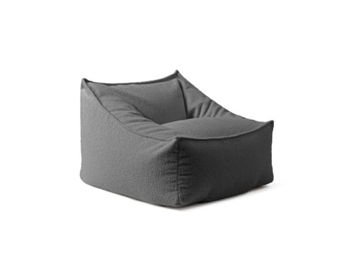mokebo Sitzsack Bouclé 'Snug' Sessel Bean Bag Made in Germany Anthrazit aus weichem Teddystoff, Lesessel XXL Riesensitzsack für Wohnzimmer, Kinderzimmer, Wintergarten