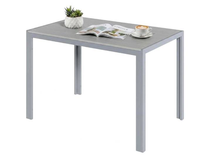 Table de Jardin Exterieure 110x70cm Table à Manger Rectangulaire en Alu pour Terrasse Jardin Résistante aux Intempéries Gris