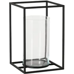 Boltze Windlicht Quantum Metall, Glas, 25 x 25 x 38 cm