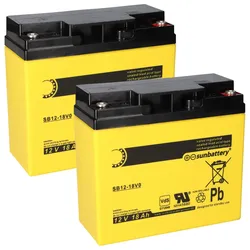 2x AGM Akku 12V 18Ah für ABB BZK8 BZK20 Brandmeldezentrale – SUN Battery VdS