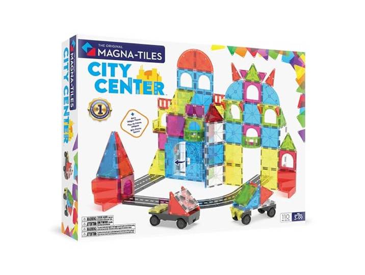 Magna-Tiles® City Center 110-teiliges Magnetbauset - Die Originale magnetische Baumarke