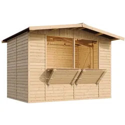 MARKTBUDE Holz, Gartenhaus , ZWEI FENSTER - 200x300/6 m2 - M150