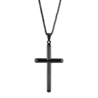 Kettenanhänger ADELIA´S "Anhänger – Kreuz Kreuzanhänger aus Edelstahl", schwarz, Schmuckanhänger, Damen, Edelstahl, Kettenanhänger, Perfekt als Geschenk zum Jubiläum