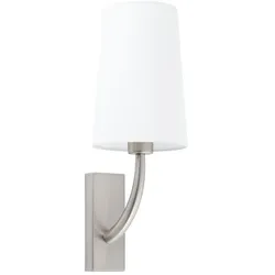 Faro Wandleuchte REM E27, IP20, nickel matt, weiß FAR-29680-19