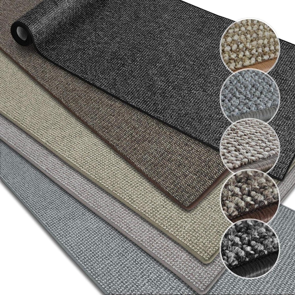 Grijsbeige Vloerkleed Runner - Modern Gangkleed van Polypropyleen - 80 x 350 cm