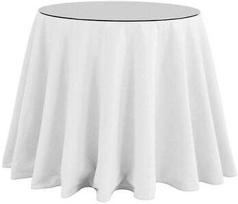"Essential Skirted Side Table - Super White Twill, 30"" x 30"" - Ballard Designs"