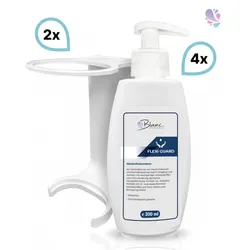 SET: Mini Fix-System - 2x Mini Fix Spender, weiß oder schwarz + Hautschutzcreme, silikonfrei, höchst ergiebig 4x 300 ml