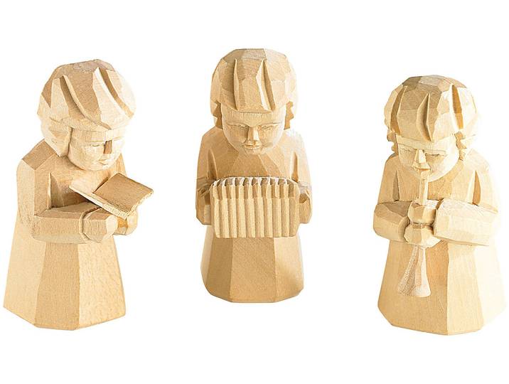 Schnitzfiguren-Trio aus Holz Weihnachtsmusikanten