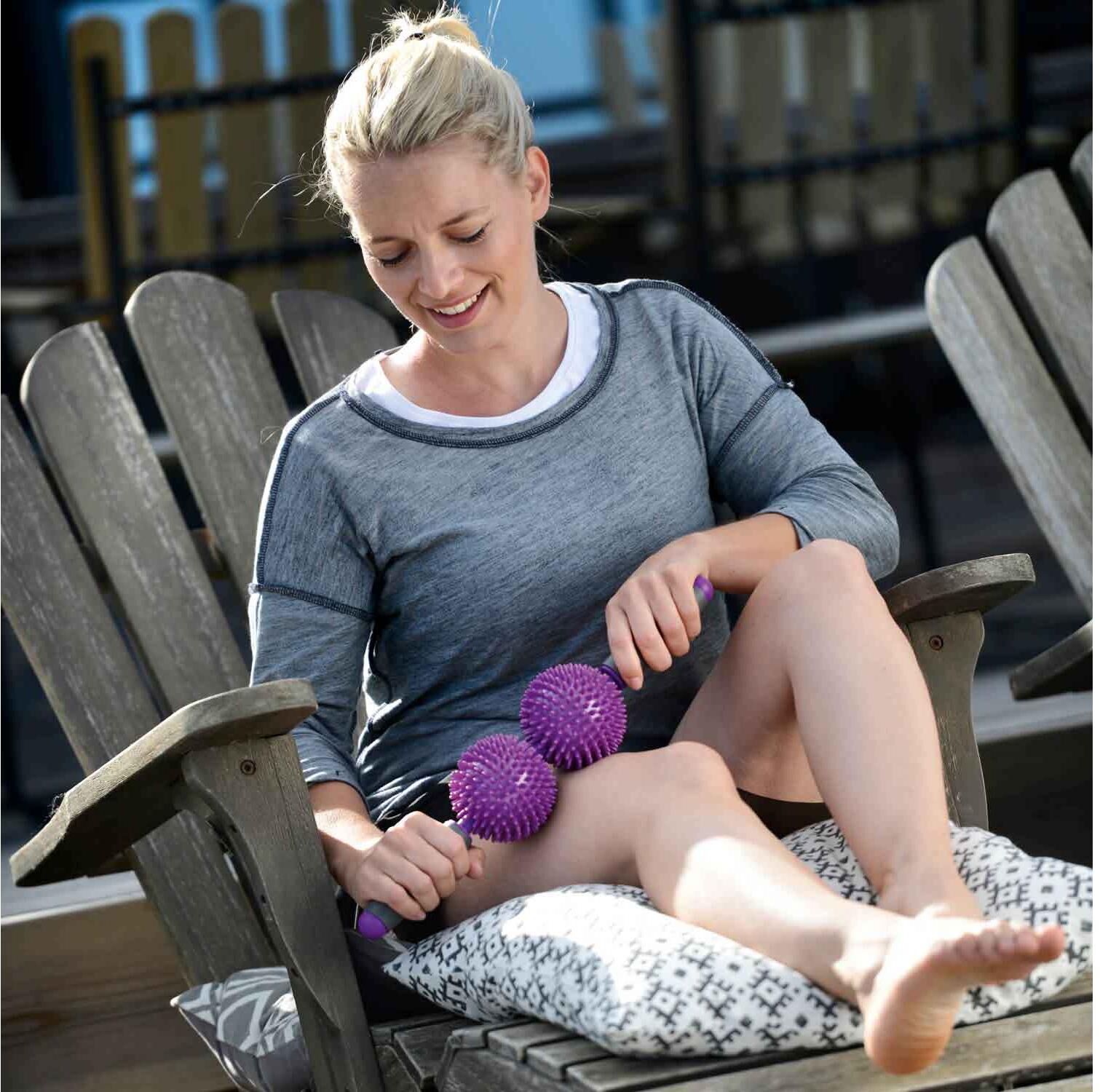 Massageroller SISSEL "Spiky Twin Roller 1 Stück", lila, Massagegeräte, Massageroller lila Einheitsgröße