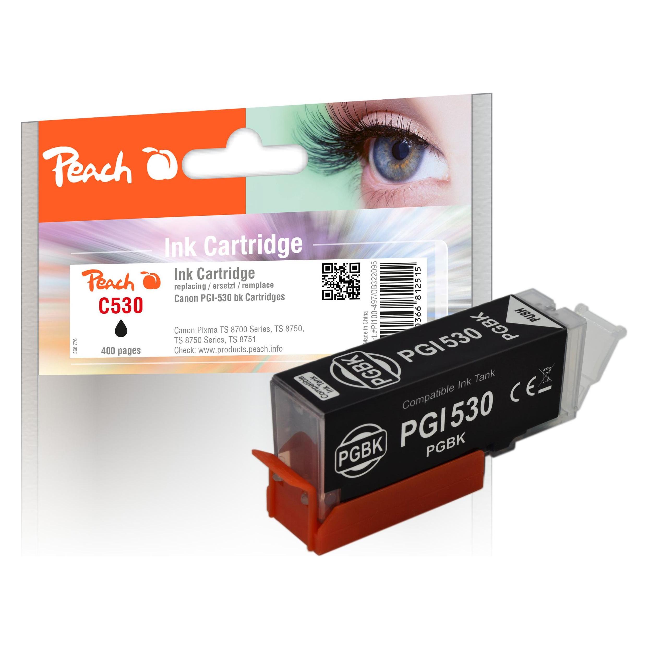 Peach Tintenpatrone schwarz kompatibel zu Canon PGI-530PGBK, 6117C001 (PGBK) (54730437)