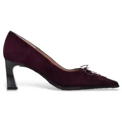 Hispanitas für Damen. HI264951 Bordeauxrote Lederschuhe Paris (40), 3 bis 5 cm, Keine, Party, Kastanienbraun