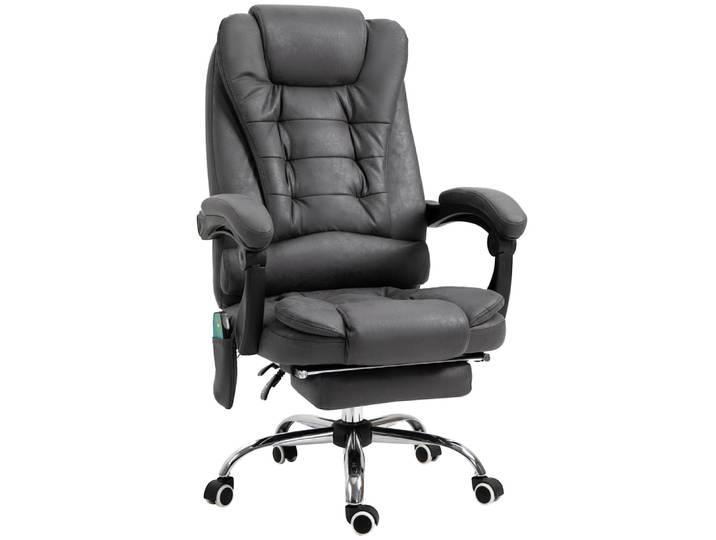 Fauteuil bureau ergonomique hauteur réglable microfibre gris foncé