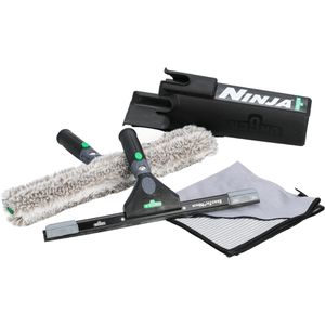 Unger Fensterreinigungsset ErgoTec NINJA Advanced Set 4in1, mit Einwascher, Abzieher, Tuch & Köcher