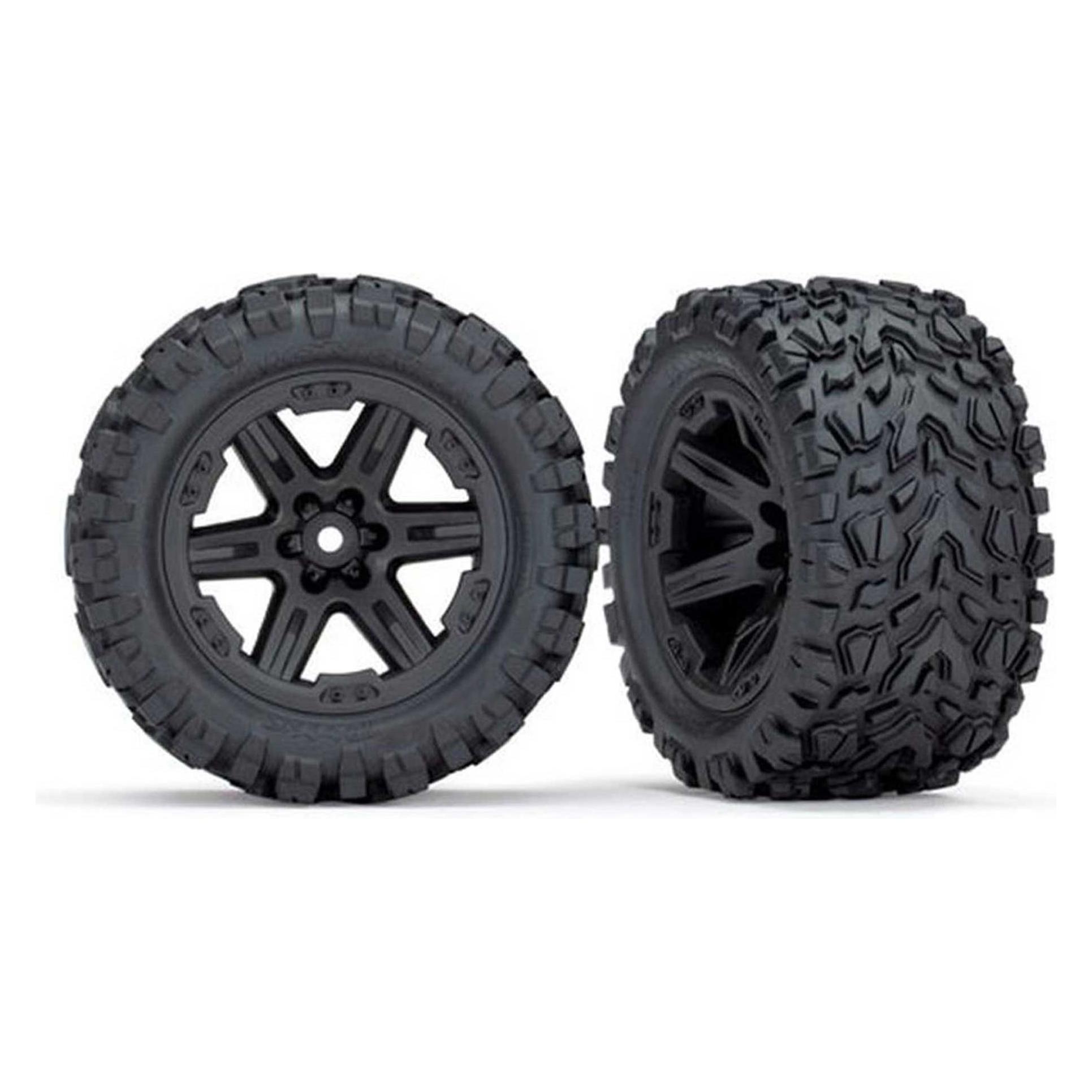 Traxxas Reifen & Felgen montiert 2.8 (Rustler 4X4) Felgen schwarz (T (TRX6773)