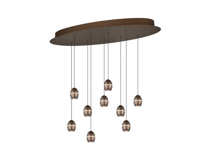 Trio Leuchten Led-Pendelleuchte, Dunkelbraun, Metall, 110x200x36 cm, höhenverstellbar, Backlight-Effekt, Lampen & Leuchten, Innenbeleuchtung, Hängelampen, Pendelleuchte