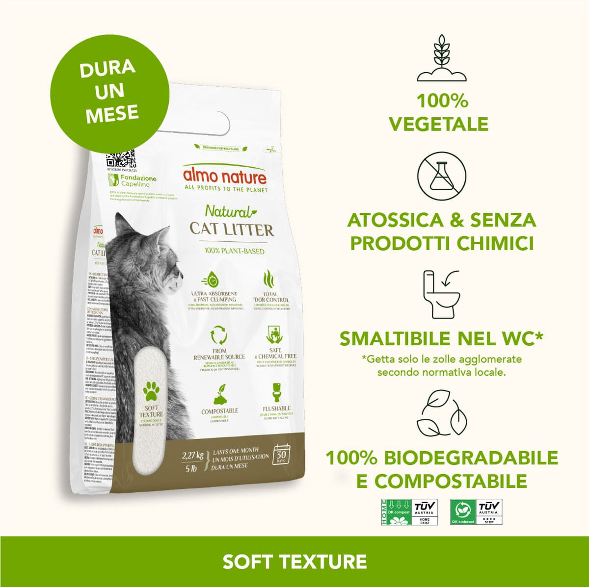 Almo Nature Lettiera per Gatto 2.27KG