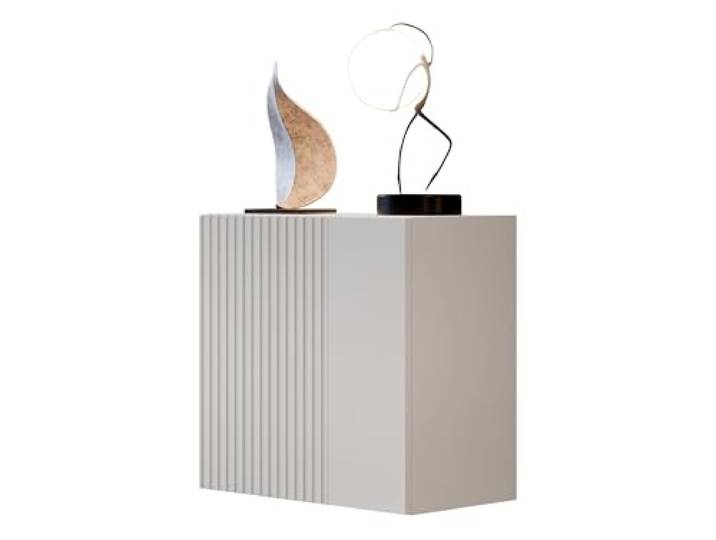 Mirjan24 Hängevitrine Cholon mit dekorativer Front (Cashmere) Kompakter Vitrinenschrank mit Push-to-Open-System und 2 Innenfächern für Deko und Wohnaccessoires