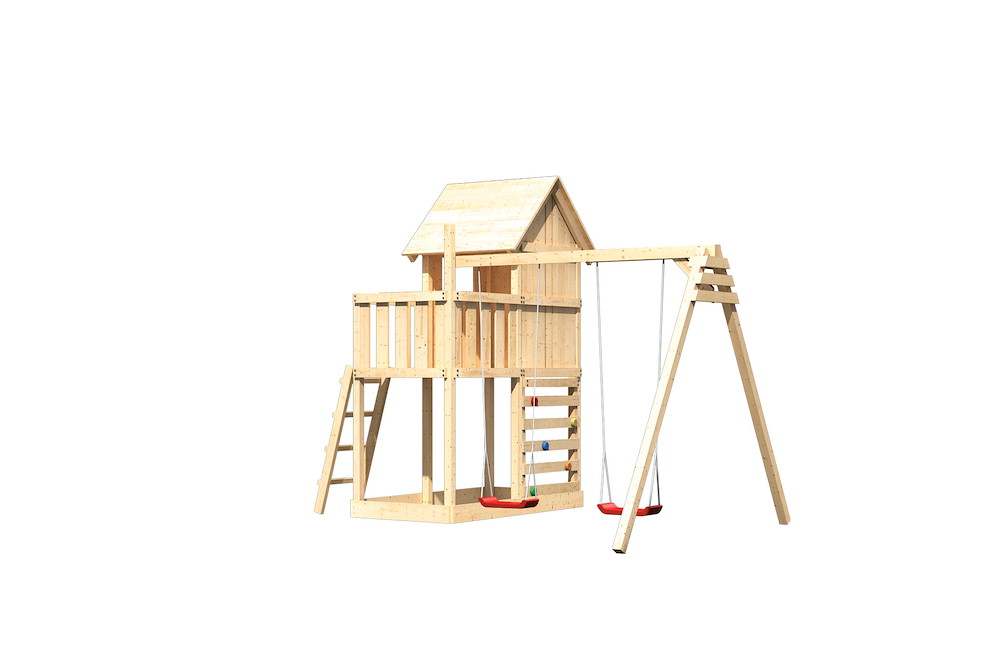 KARIBUHOLZT Akubi Stelzenhaus Frieda natur DS+Kletterwand 16938246