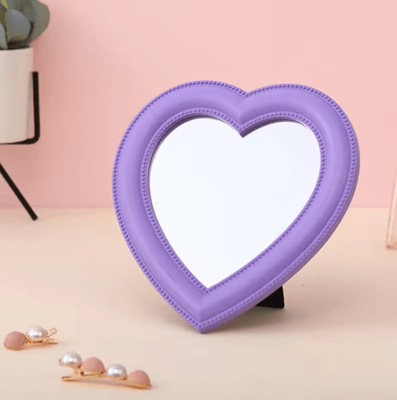 Inspire Curations Cute Heart Shaped Makeup Mirror Decorative Desktop Vanity Mirror purple