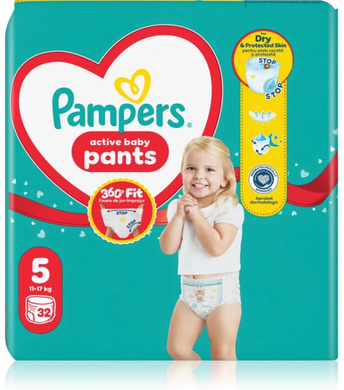 Pampers Active Baby Pants Size 5 culottes de protection jetables 11-17 kg 32 pcs