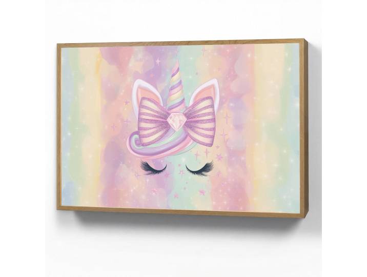 OnlyWow Wandleuchte MIT Akku Einhorn - Glitzer - Regenbogen - Pastell 90x60 cm, Hellrosa, Rechteckig, LED integrated, 90x60x8 cm, Lampen & Leuchten, Innenbeleuchtung, Wandleuchten