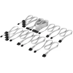 CORSAIR PSU Cable Kit Type 5 - Pro Kit, Elite Premium Individually Sleeved, weiß
