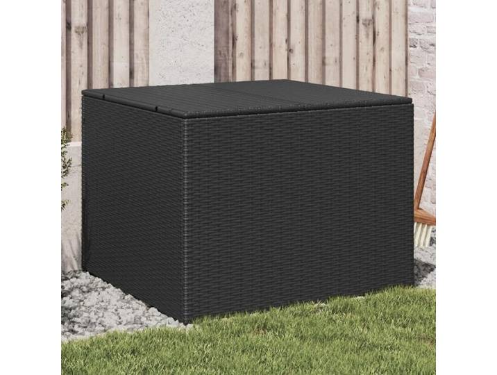 BEAU Malle/coffre de rangement - Boîte de rangement de jardin - noir 291L résine tressée mode373713