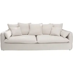 riess-ambiente 3er Sofa HEAVEN - 200cm natur beige Leinenstoff Federkern abnehmbarer Bezug Hussensofa
