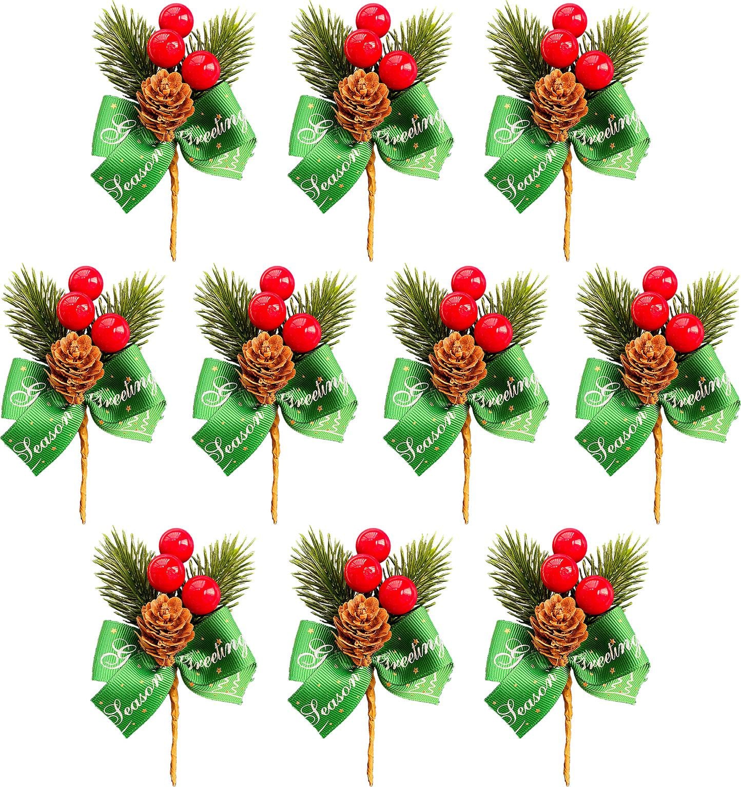 10 stuks Cocosity kerstdecoratie takjes van 10 cm voor kerstboomversiering