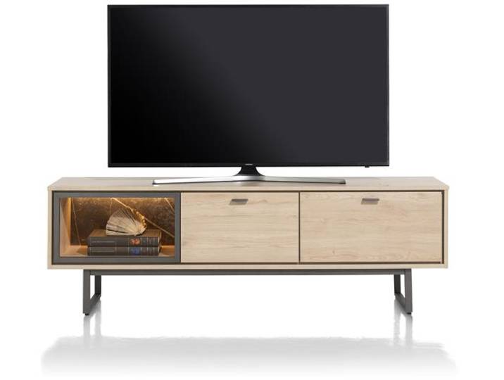 XOOON Helsinki Lowboard + LED 2 Schubladen Holzwerkstoff/Metall