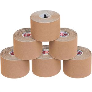Alpidex Kinesio-Tape BB-Sport Set, beige, 5m x 5cm, wasserfest, elastisch, 6 Stück