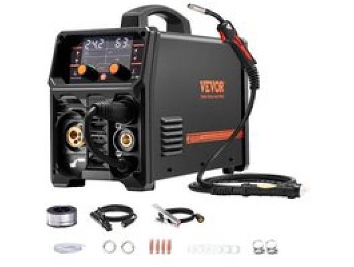 VEVOR Pro MIG-lasser, 250 Amp Pluse MIG-lasser, 5-in-1 Synergy-lasser Gasless MIG, Gas MIG, MMA, Lift TIG, MIG Pluse met IGBT-invertertechnologie en LCD-scherm