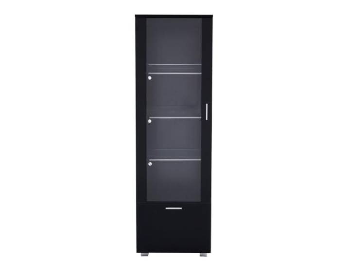 2x Vitrine Hochglanz Schwarz LED Acryltür 3 Böden 40x50x160cm 2er-Set, Hochglanzschwarz, Spanplatte, Acryltür, 3 Glasböden, LED mit Fernbedienung, 40x50x160cm