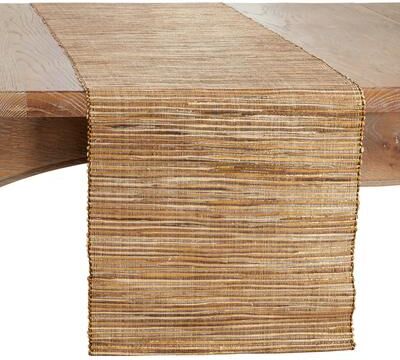 Saro Lifestyle Nubby Table Runner With Shimmering Woven Design