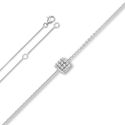 Silberkette ONE ELEMENT "Zirkonia Halskette aus 925 Silber 45 cm", silber, Halsketten, Damen, Silber 925 (Sterlingsilber), Silberkette, Zartes Emblem – unaufdringlich und dennoch ausdrucksstark