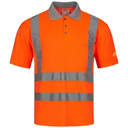 Warnschutz Polo-Shirt "CARLOS" mit Reflexstreifen - orange - M