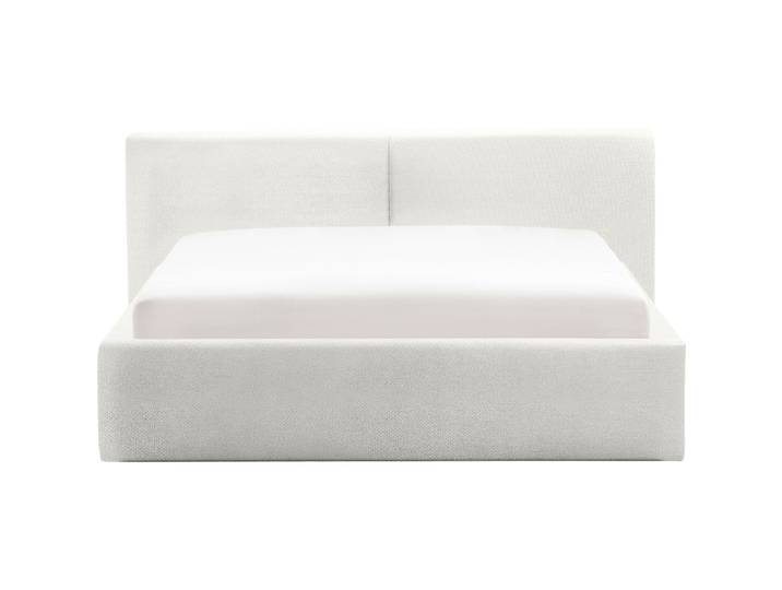 Bett Lois weiss Stoff 140 x 200 cm - Bett