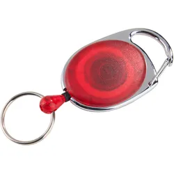 Ausziehbarer Schlüsselanhänger rot, transparent, ABS-Kunststoff, Metall